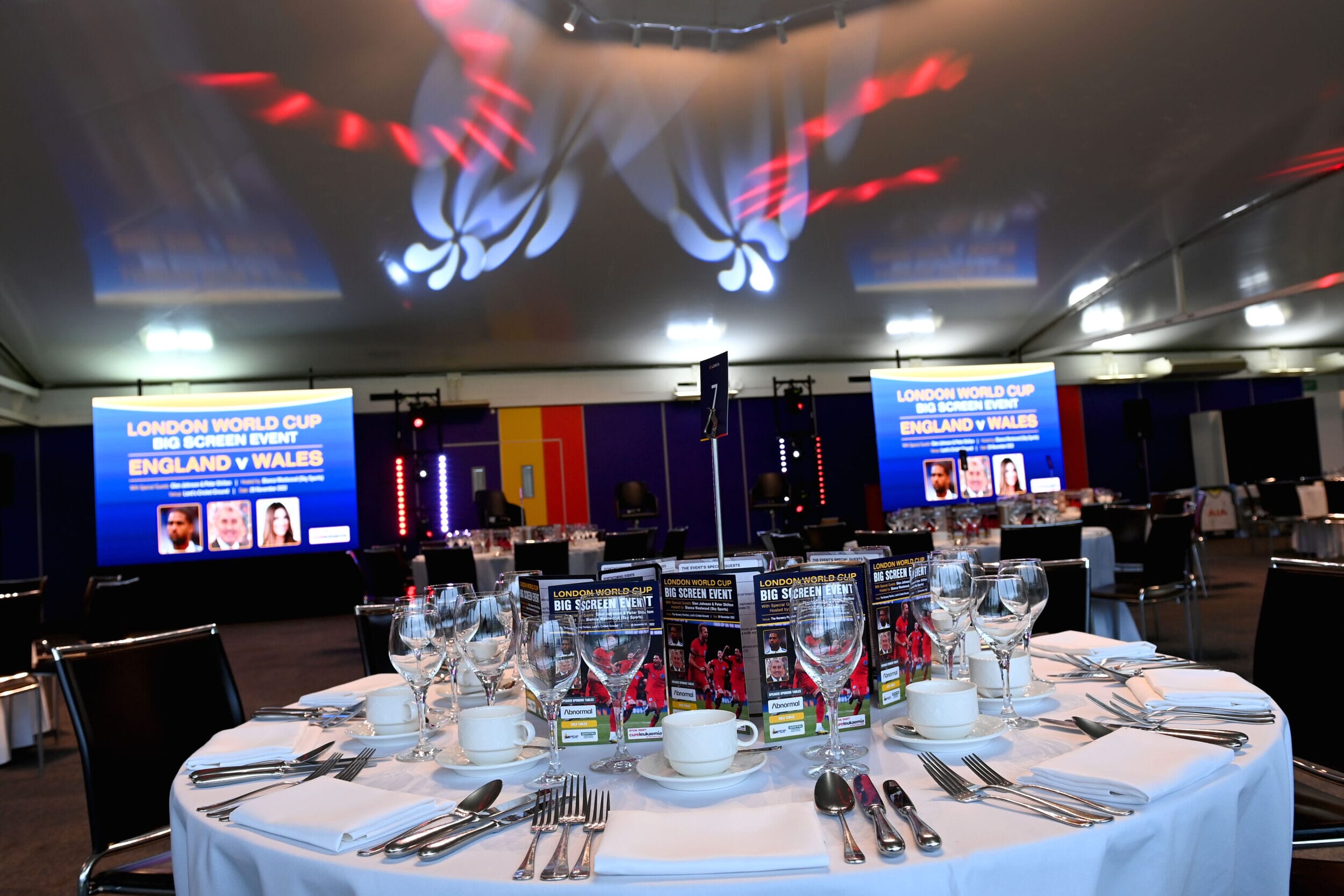 Table layout at our Lord's Big Screen Event