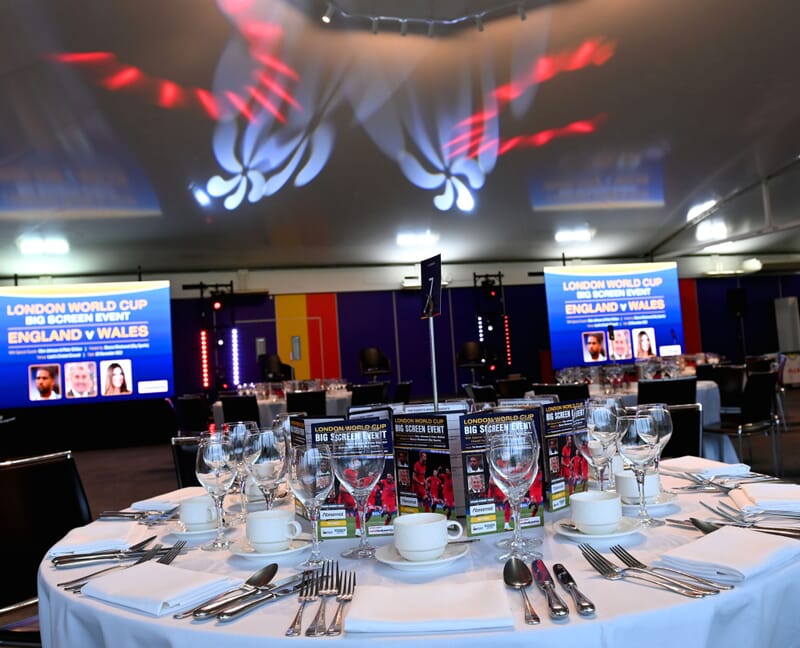 Table layout at our Lord's Big Screen Event