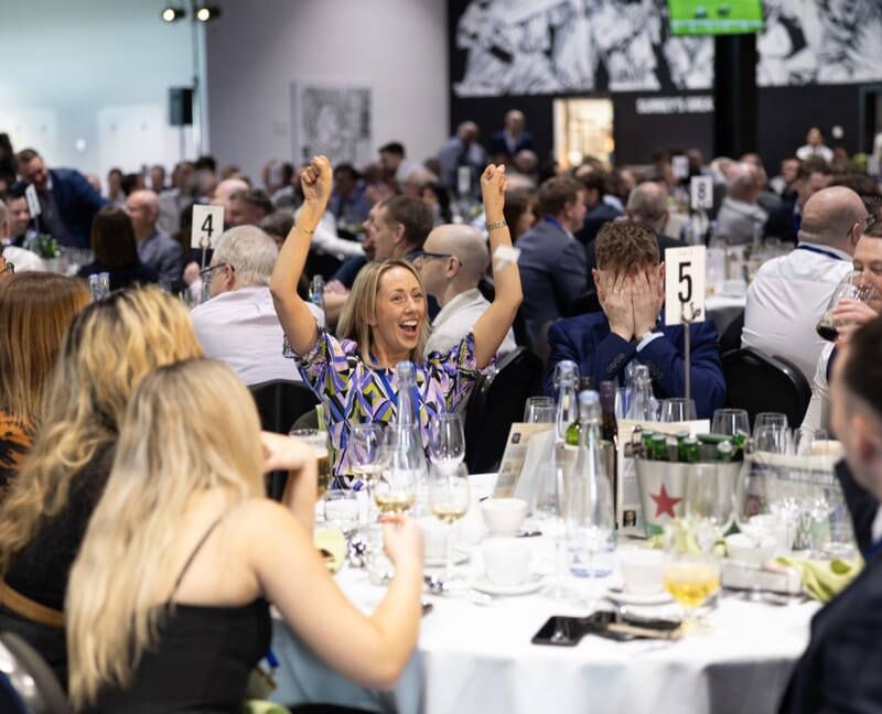 London Gold Cup Lunch 2024 - Guests enjoy the racing action