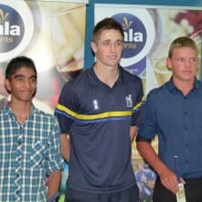 Chris Woakes presents awards to Gala Events Warwickshire Under 15 League Players