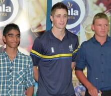 Chris Woakes presents awards to Gala Events Warwickshire Under 15 League Players