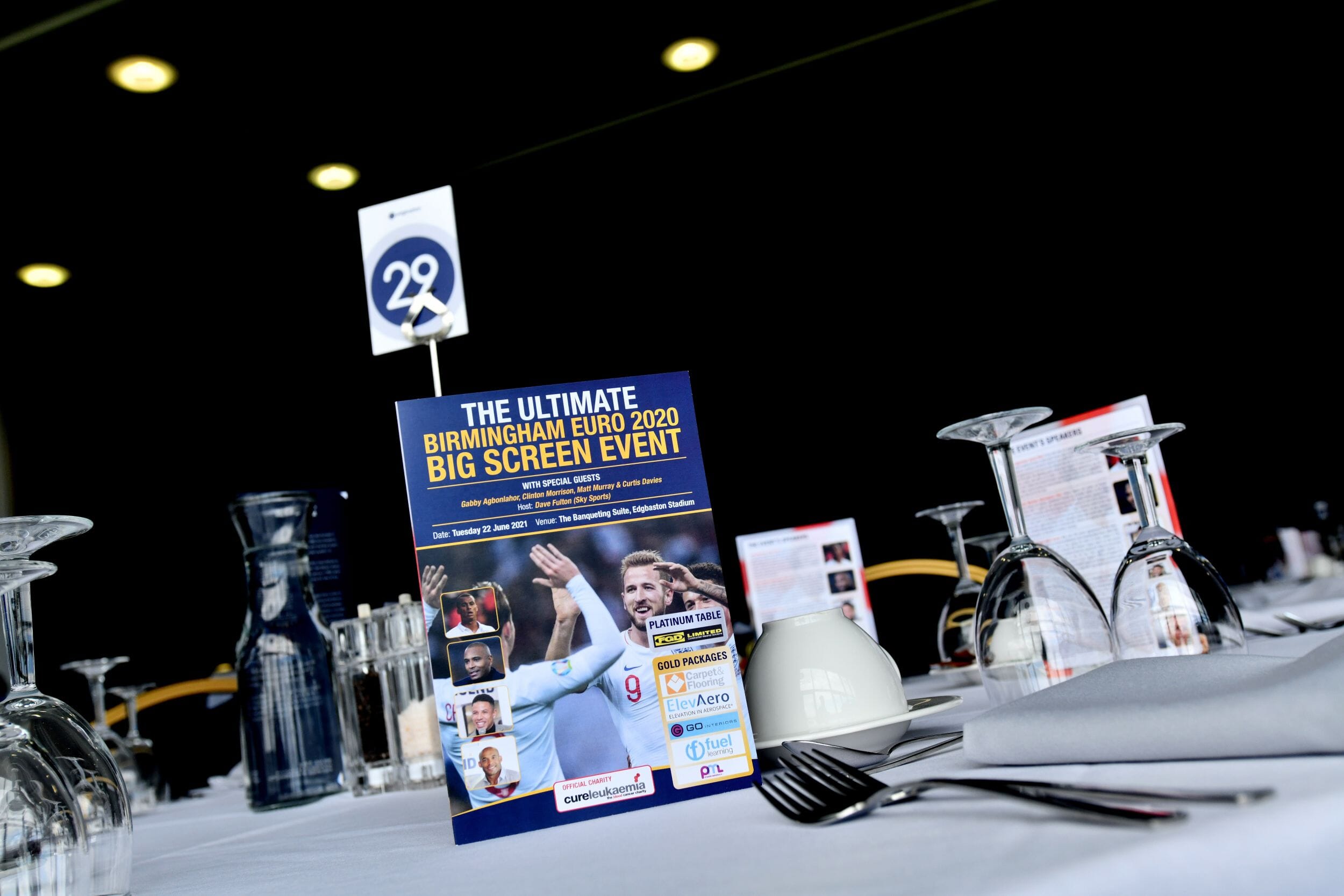 A table setting at our World Cup hospitality at Edgbaston