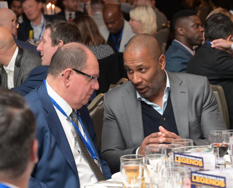 Les Ferdinand on a speaker sponsor table at our sporting lunch