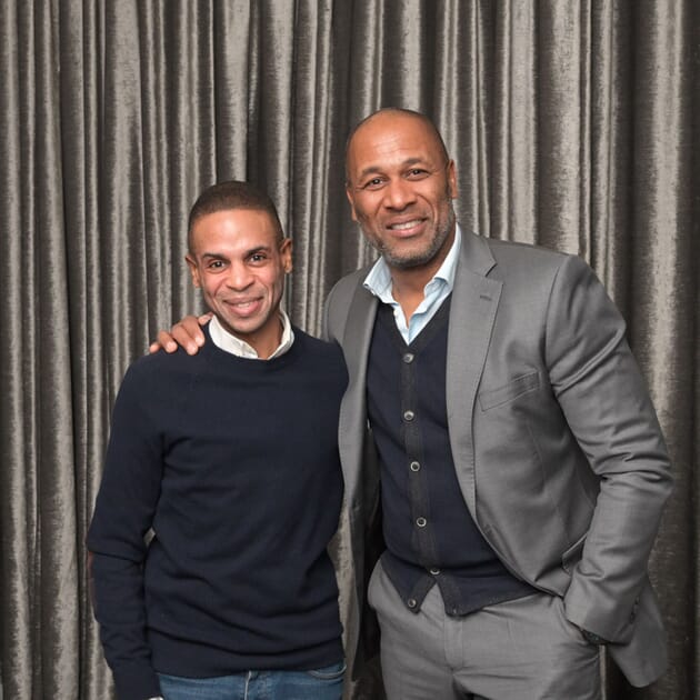 Les Ferdinand poses for photos at our sporting lunch