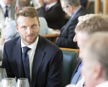 Jos Buttler at a speaker sponsor table for our Lord's Long Room Lunch 2022