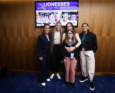 Our stars pose for photos with guests at the Lionesses World Cup preview Dinner 2023