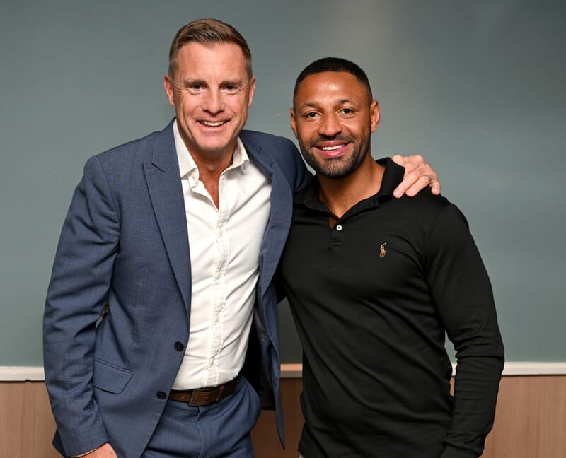 Leigh Wood v Josh Warrington Hospitality: Sky Sport's Dave Fulton with Kell Brook